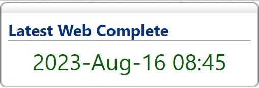 This metric example shows the latest date of a web complete.